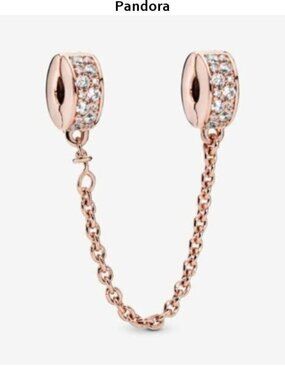 Pandora Clear Pav Safety Chain Clip Charm